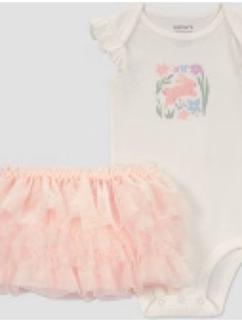 Baby Girls Bunny Pink Ruffle Tutu Bodysuit Set Cat&Jack 3m
